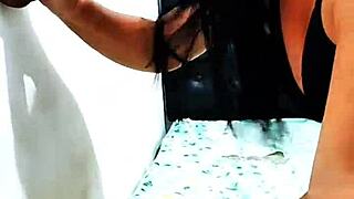 hot white stepdaughter sucks oiled big black stepdad cock on halloween.