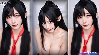 korean cosplay babe's bj failgrace hides naughty secrets