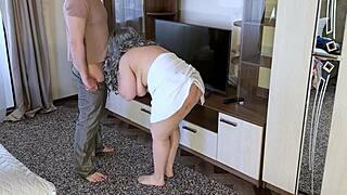 hey milf drops towel begs for anal pounding now
