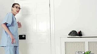 Gilf Nurse Sucks Patient Cock for Creampie in Hospital Office Hardcore