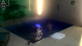 Friends join us in motel pool for wild threesome splash part 2