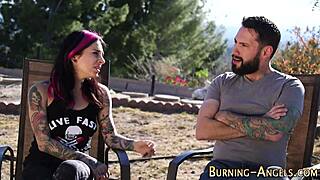 Alt tattoo emo goth gets railed hard in group blowbang facial