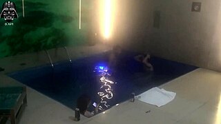 Friends join us in motel pool for wild threesome splash part 2