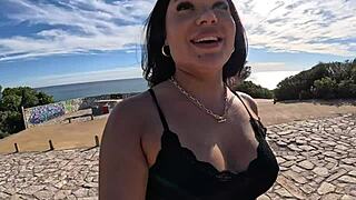 fucking pretty finnish tourist lola bratz outdoor forest pov after flashing workout