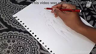 desi bhabhi orgasms rubbing pussy and boobs while nude painting