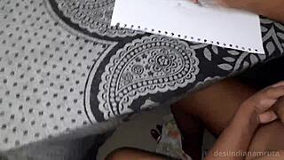 desi bhabhi orgasms rubbing pussy and boobs while nude painting