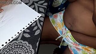 desi bhabhi orgasms rubbing pussy and boobs while nude painting