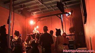 Goth babes with piercings tattoos backstage flashing emo elegance in bizarre comic shoot?