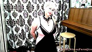watch this slut wife get trained hard with toys handcuffs and monster cock