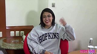 Krista Reyes starts her morning with a STEAMY BLOWJOB and HANDJOB in hotel backroom