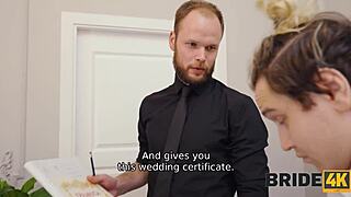 imagine a kinky russian bride at her wedding, fucking in a wild 4some while hubby watches