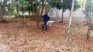 innocent balloon play in forest turns into fat latina's huge ass monster cock pounding