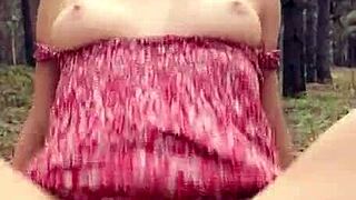 petite mia bandini goes hardcore anal creampie in the forest 🍑🍆 homemade euro babe rides monster cock 😈