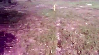 dude impregnablelexa bends over for wolfdaddy901s bareback dick creampie right in the public park ya feel
