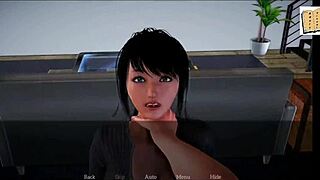 Big Titted Brunette Milf Rides Monster Cock Cowgirl in Erotic Game