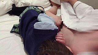 JAPANESE SCHOOLGIRL in uniform RIDES cock raw then CREAMPIE floods her PUSSY