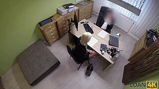 Loan4k Blonde Pays New Car Debt with Agent's Cock in Office Casting