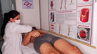 damn nurse uniform got me hard instantly with her juicy latina big ass big cock deepthroat in hospital patient foreplay wet pussy lick