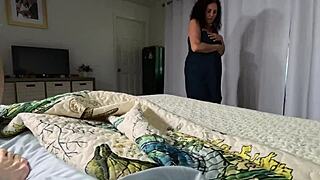 ali allure sneaking bed fun with co-worker... creampie action awaits on red