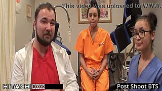 freshman mia sanchez spreads her shaved pussy on hospital bed as nurse uses hitachi vibrator for mandatory gaping orgasm