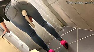Desperate Jeans Pee Then Ass Piss And Eager Blowjob