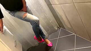 Desperate Jeans Pee Then Ass Piss And Eager Blowjob