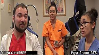 freshman mia sanchez spreads her shaved pussy on hospital bed as nurse uses hitachi vibrator for mandatory gaping orgasm