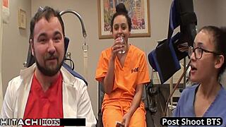 freshman mia sanchez spreads her shaved pussy on hospital bed as nurse uses hitachi vibrator for mandatory gaping orgasm