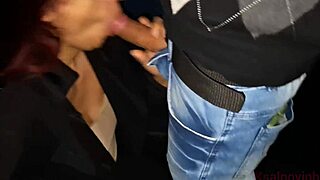 Corno Watches Wife Suck and Fuck Strangers in Porn Cinema for Cum in Mouth