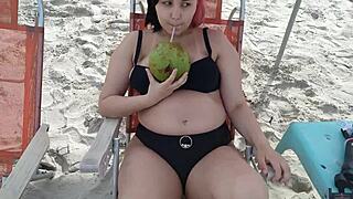 hey this cute pregnant teen belle belinha seduces beach crowd wildly
