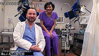 jackie banes gags on cock backstage learning deepthroat with latex gloves