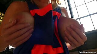 Shelby Moon's Huge Natural Tits Burst Out in Ripped Clothes Fun at Work