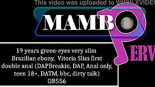 green-eyed slim brazilian ebony vitoria gets her first double anal dap from bbc in dirty talk frenzy
