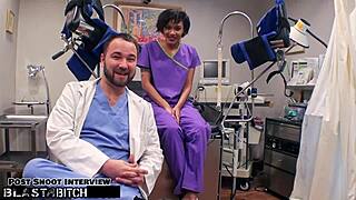 jackie banes gags on cock backstage learning deepthroat with latex gloves