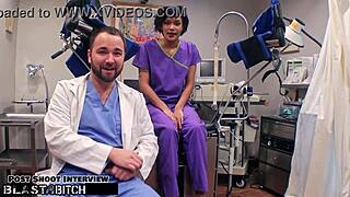 jackie banes gags on cock backstage learning deepthroat with latex gloves