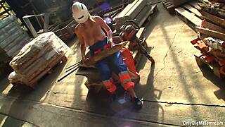 Shelby Moon's Huge Natural Tits Burst Out in Ripped Clothes Fun at Work
