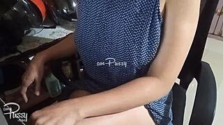 the asian amateur slowly exposes her shaved pussy then gropes it softly