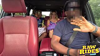 Blonde Raver Sucks Fucks Massive BBC In Ride Share!