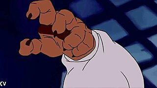 watch this furry beast's muscles explode into massive cock growth