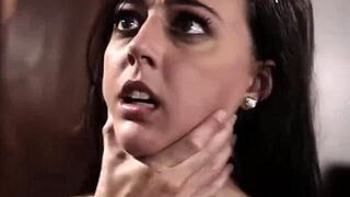 Golddigging brunette stepmom seduces fucks stepson and stepdad in taboo threesome family wreck