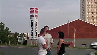 skinny petite 18+ teen gangbanged in public street orgy with multiple cocks