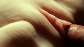 sliding deep into her smooth wet shaved pussy close up with toys and double fun.