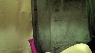 Bound french milf slave spanks pussy with huge dildo session