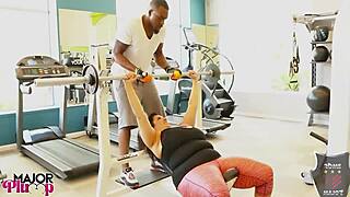 Sofia flirts in gym lures Rome to fuck her ass
