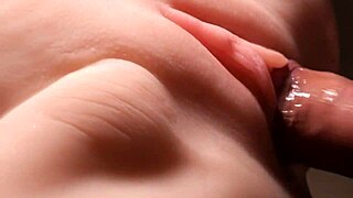 sliding deep into her smooth wet shaved pussy close up with toys and double fun.