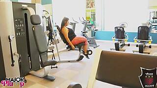 Sofia flirts in gym lures Rome to fuck her ass