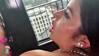 sara retali bounces big tits in rough lingerie pound