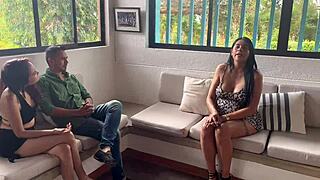pregnant latina milf allison sweet bangs client doggystyle and cowgirl to close sale part 1
