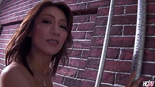 whoa asian milf marina matsumoto takes on three huge cocks creampie style