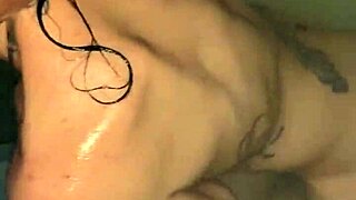 neighbors skinny wife gives sloppy shower blowjob while smoking